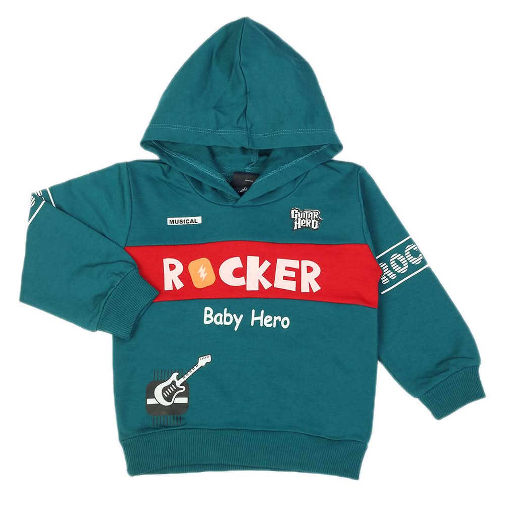 Boys Terry Hoodie - Dark Green, Boys Hoodies & Sweat Shirts, Chase Value, Chase Value