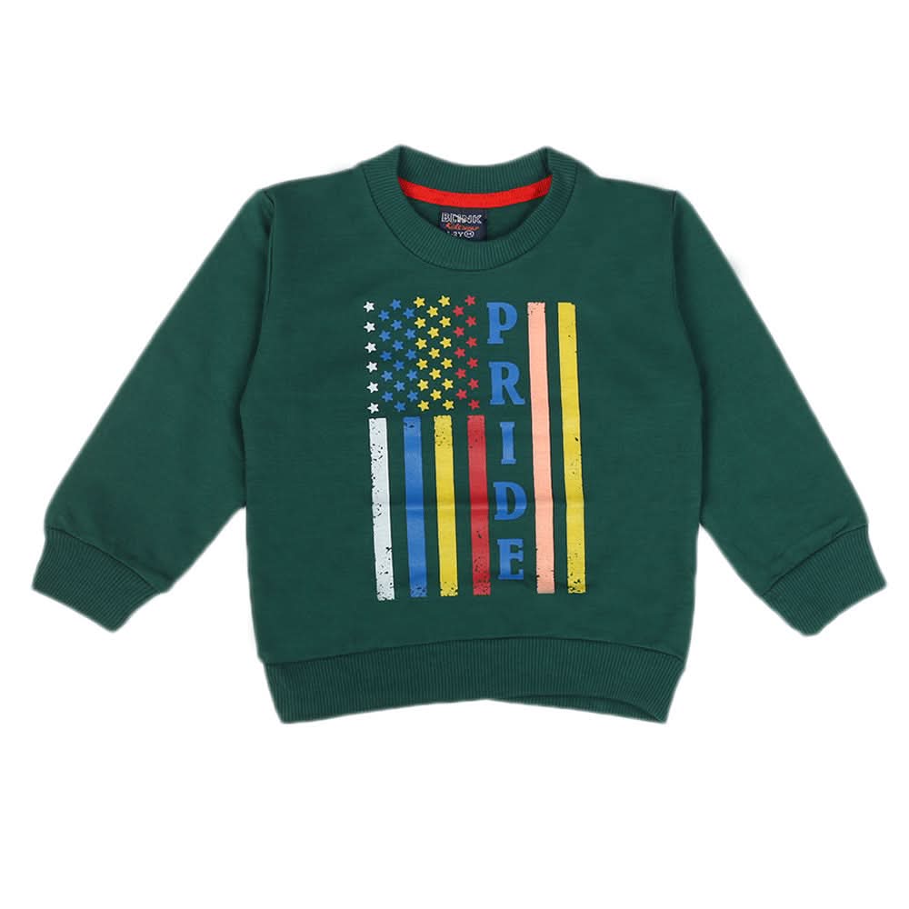 Boys Terry Sweat Shirt - Dark Green, Boys Hoodies & Sweat Shirts, Chase Value, Chase Value