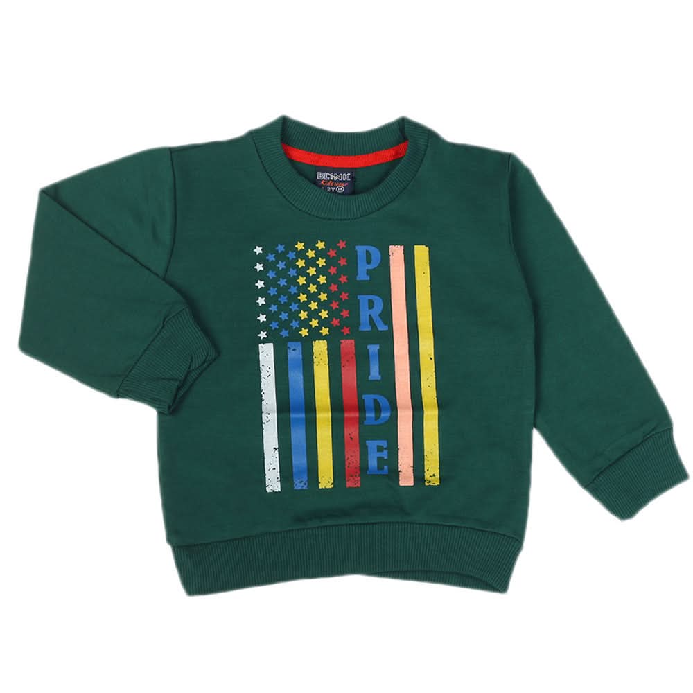 Boys Terry Sweat Shirt - Dark Green, Boys Hoodies & Sweat Shirts, Chase Value, Chase Value