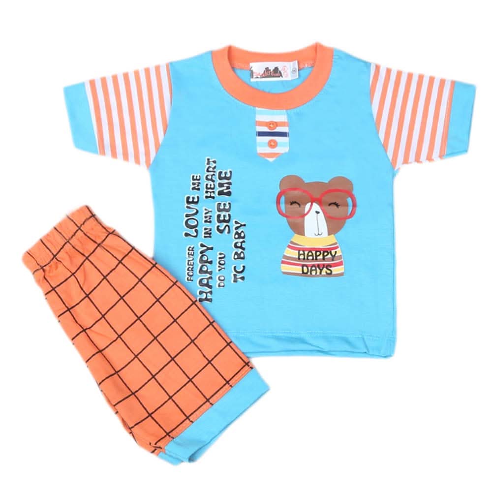 Boys Half Sleeves Suit 4546 - Blue, Kids, Boys Sets And Suits, Chase Value, Chase Value
