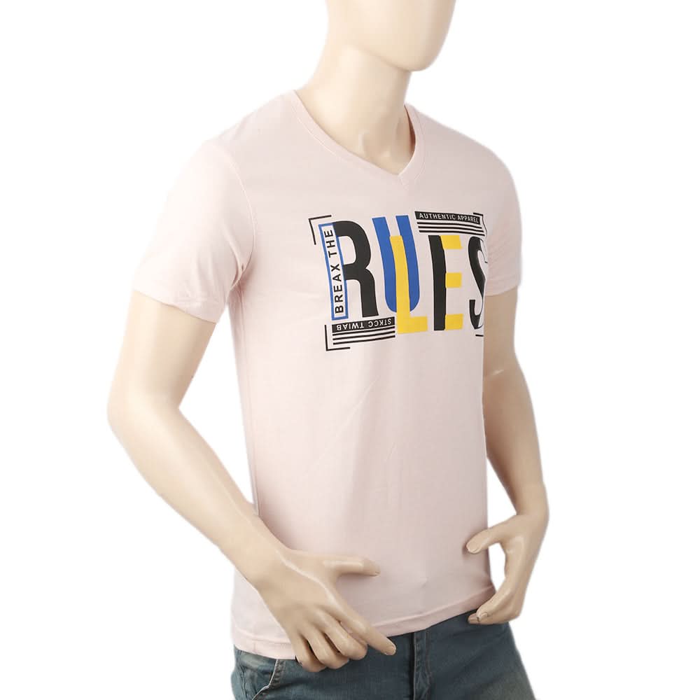 Men's Half Sleeves Round Neck T-Shirt - Pink, Men, T-Shirts And Polos, Chase Value, Chase Value