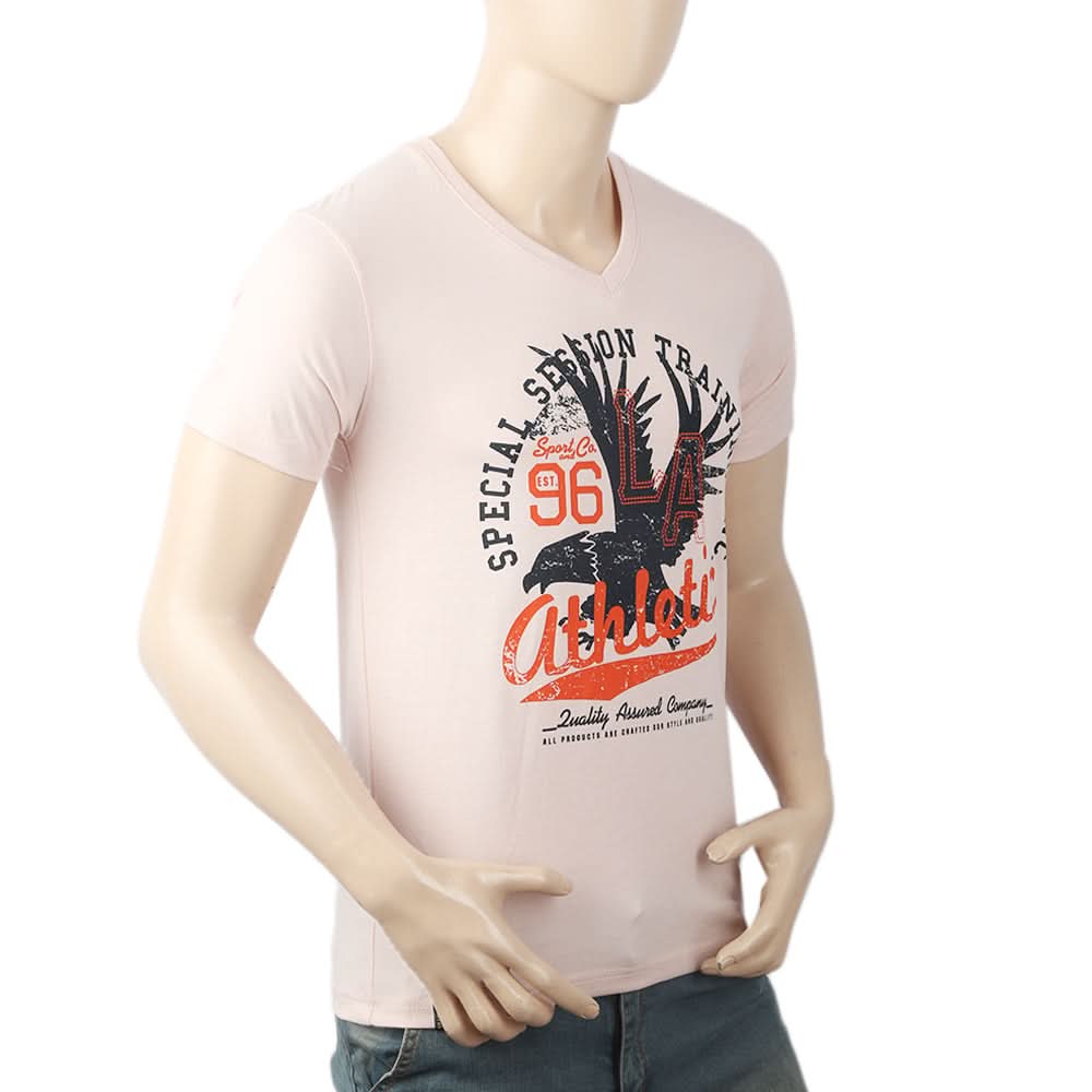 Men's Half Sleeves Round Neck T-Shirt - Pink, Men, T-Shirts And Polos, Chase Value, Chase Value
