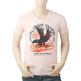 Men's Half Sleeves Round Neck T-Shirt - Pink, Men, T-Shirts And Polos, Chase Value, Chase Value