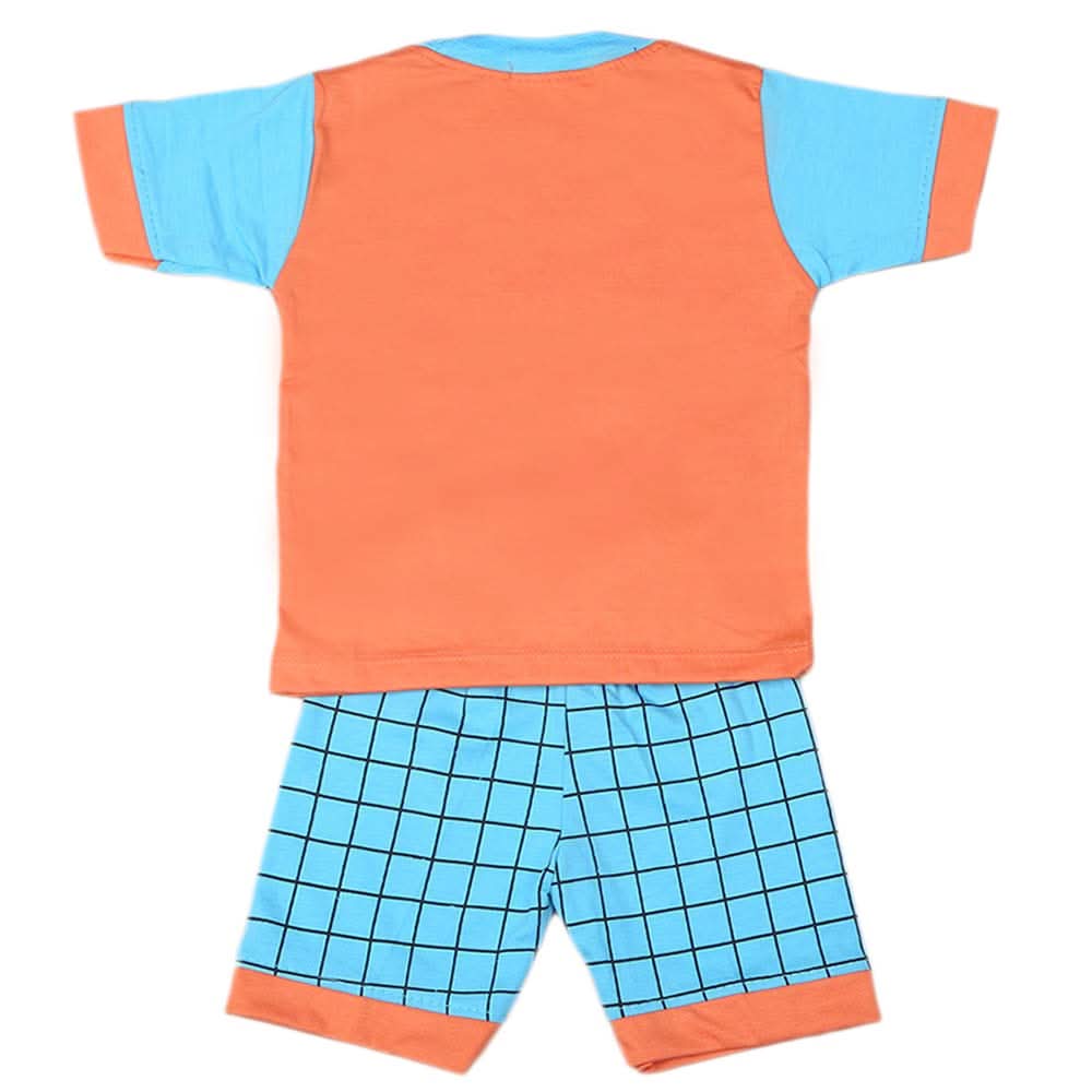 Boys Half Sleeves Suit 4549 - Peach - B, Kids, Boys Sets And Suits, Chase Value, Chase Value