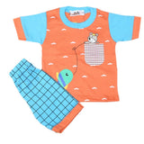 Boys Half Sleeves Suit 4549 - Peach - B, Kids, Boys Sets And Suits, Chase Value, Chase Value