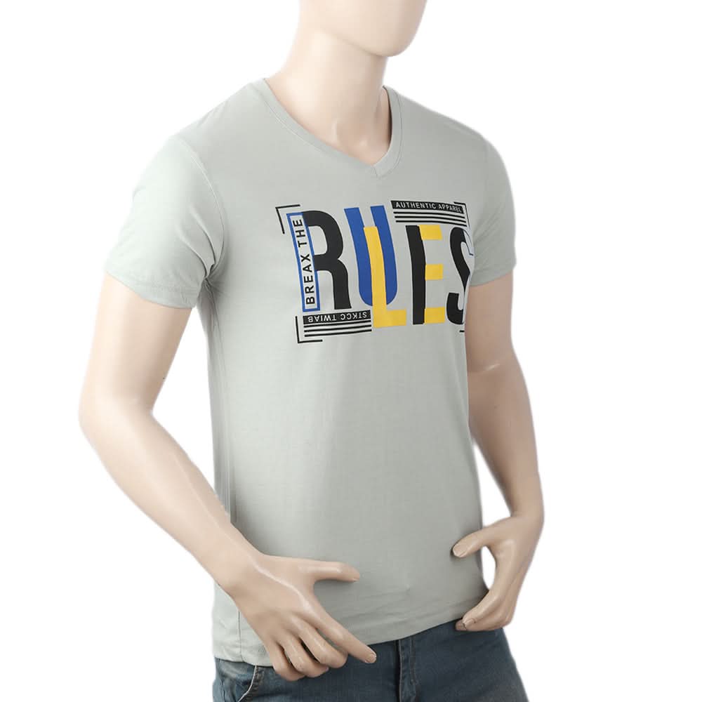 Men's Half Sleeves Round Neck T-Shirt - Grey, Men, T-Shirts And Polos, Chase Value, Chase Value