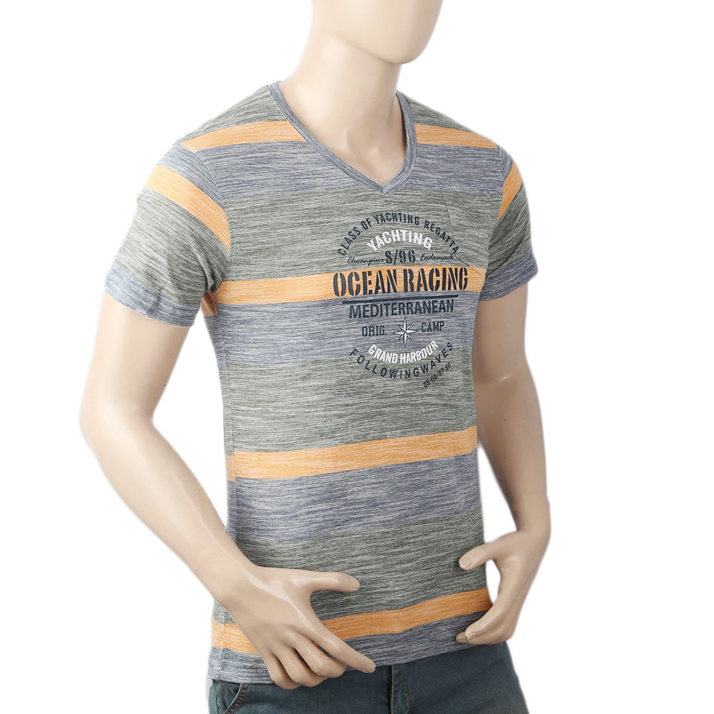 Men's Yarn Dyed Half Sleeves T-Shirt - Multi, Men, T-Shirts And Polos, Chase Value, Chase Value