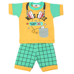 Boys Half Sleeves Suit 4543 - Yellow, Kids Clothes & Accessories, Chase Value, Chase Value