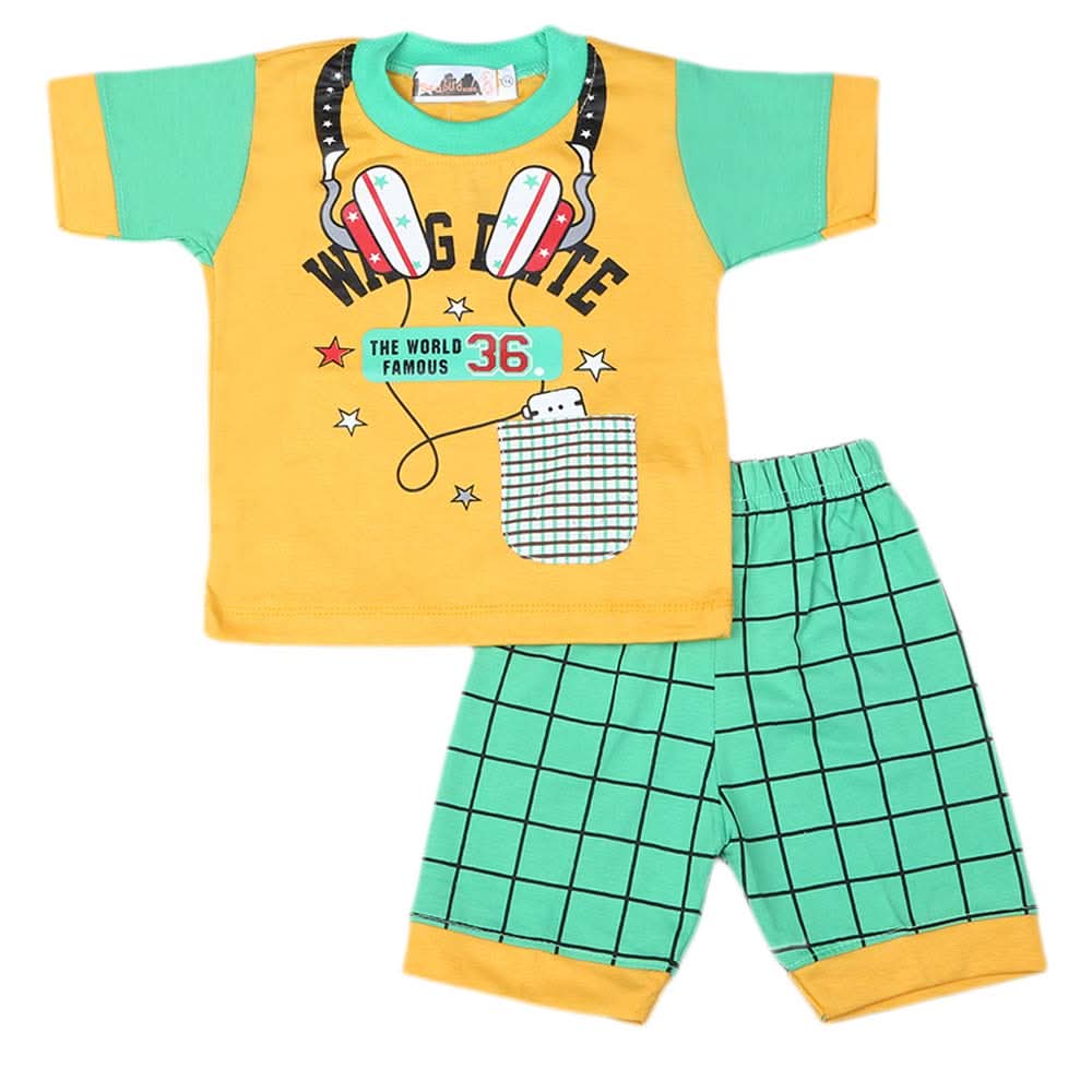 Boys Half Sleeves Suit 4543 - Yellow, Kids Clothes & Accessories, Chase Value, Chase Value