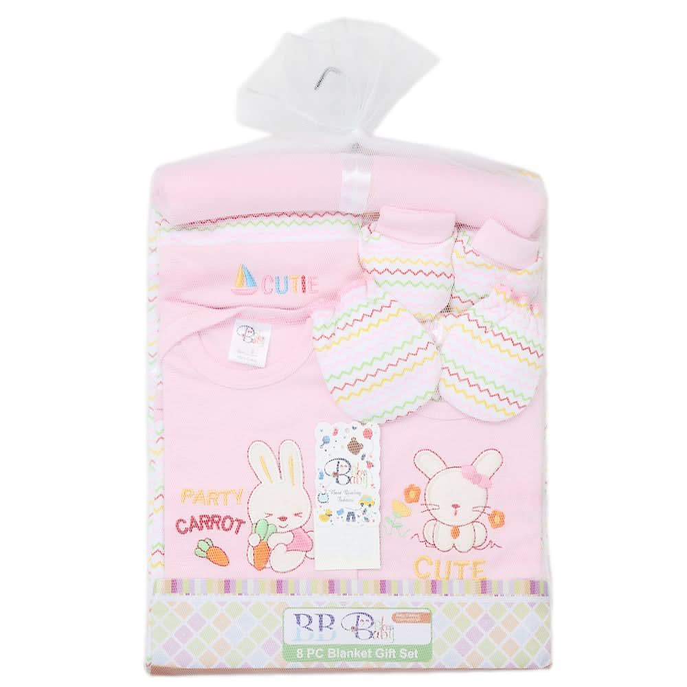 Newborn 8 Piece Blanket Gift Set - Pink, Kids, Newborn Gift Set, Chase Value, Chase Value