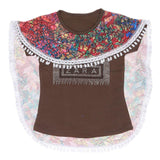 Girls Half Sleeve Printed T-Shirt - Brown - test-store-for-chase-value