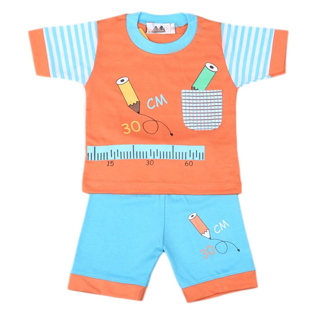 Boys Half Sleeves Suit 4542 - Peach, Kids, Boys Sets And Suits, Chase Value, Chase Value