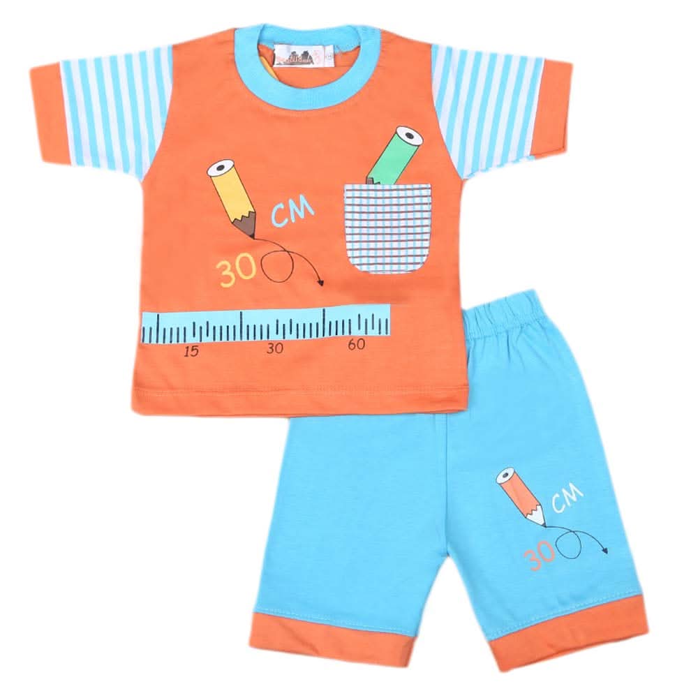 Boys Half Sleeves Suit 4542 - Peach, Kids, Boys Sets And Suits, Chase Value, Chase Value