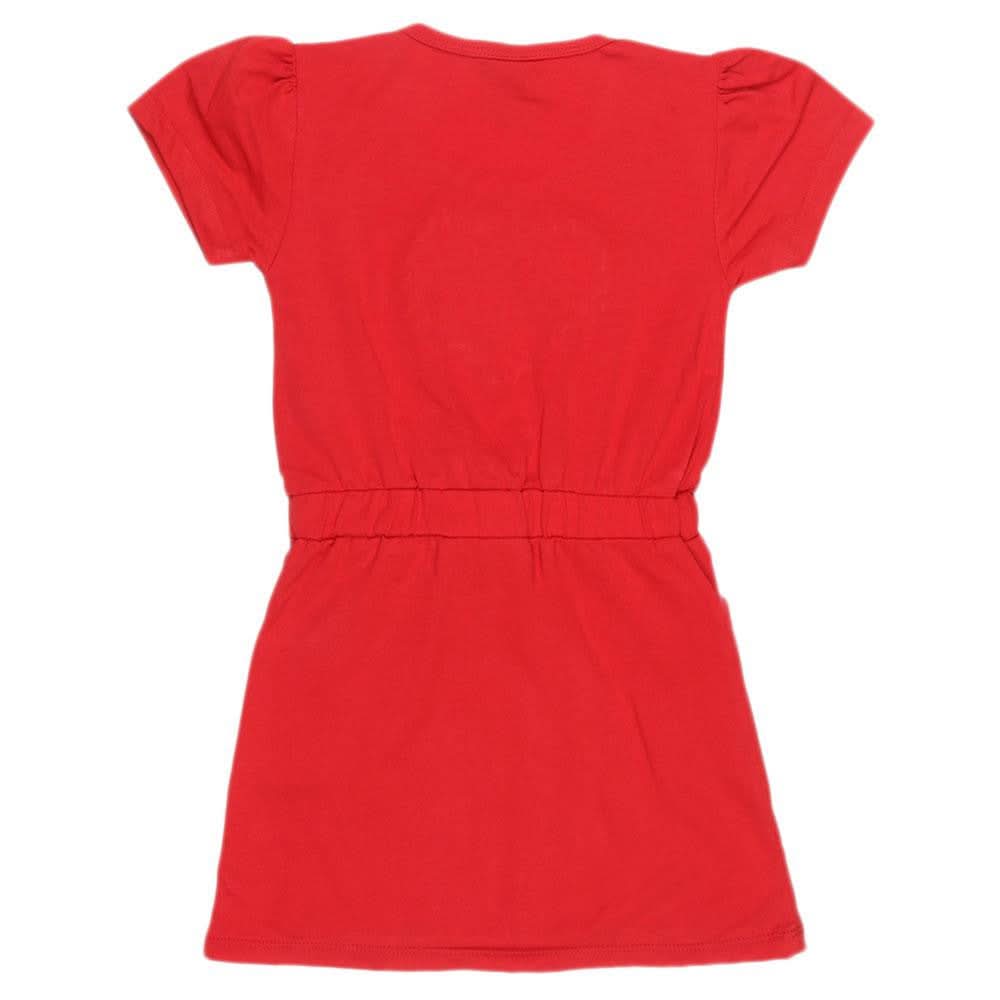 Girls Half Sleeve Long T-Shirt - Red - test-store-for-chase-value