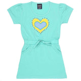 Girls Half Sleeve Long T-Shirt - Cyan - test-store-for-chase-value
