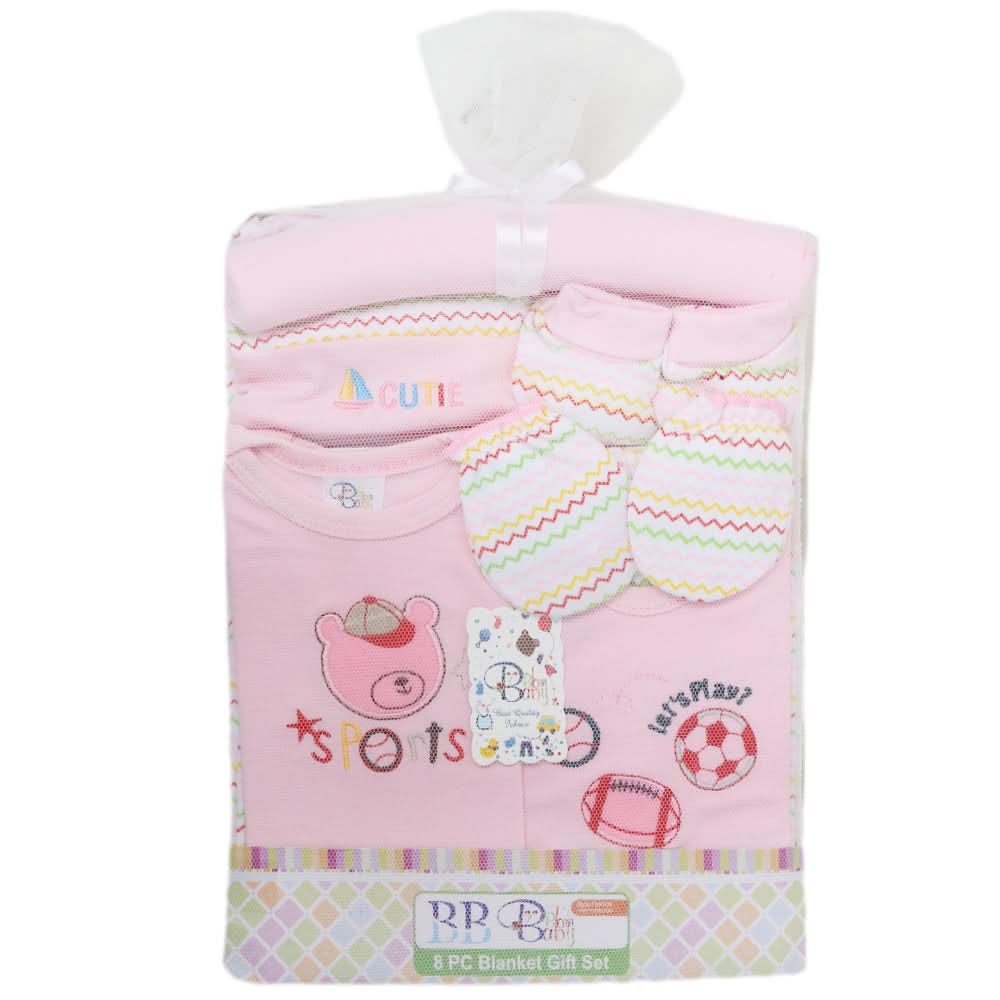 Newborn 8 Piece Blanket Gift Set - Pink, Kids, Newborn Gift Set, Chase Value, Chase Value