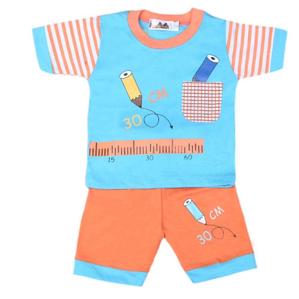 Boys Half Sleeves Suit 4542 - Blue, Kids, Boys Sets And Suits, Chase Value, Chase Value