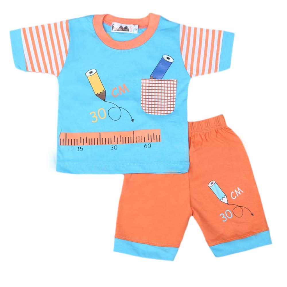 Boys Half Sleeves Suit 4542 - Blue, Kids, Boys Sets And Suits, Chase Value, Chase Value