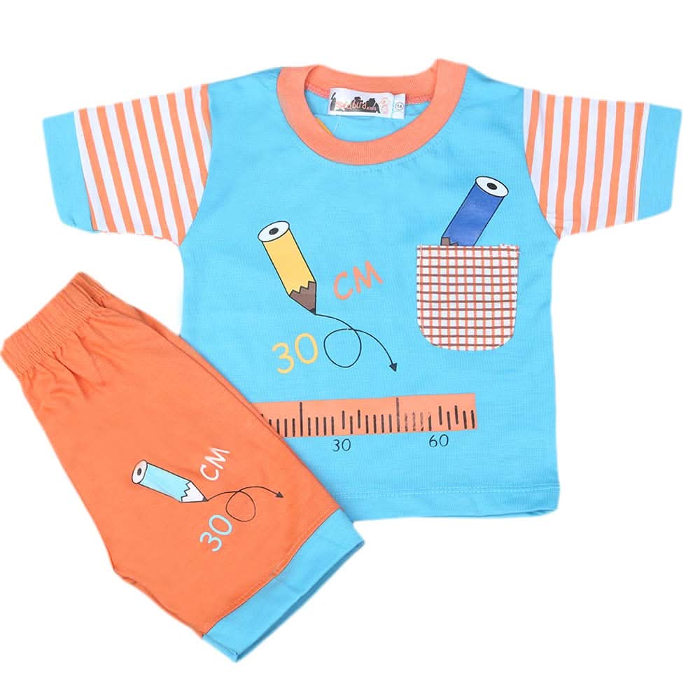Boys Half Sleeves Suit 4542 - Blue, Kids, Boys Sets And Suits, Chase Value, Chase Value