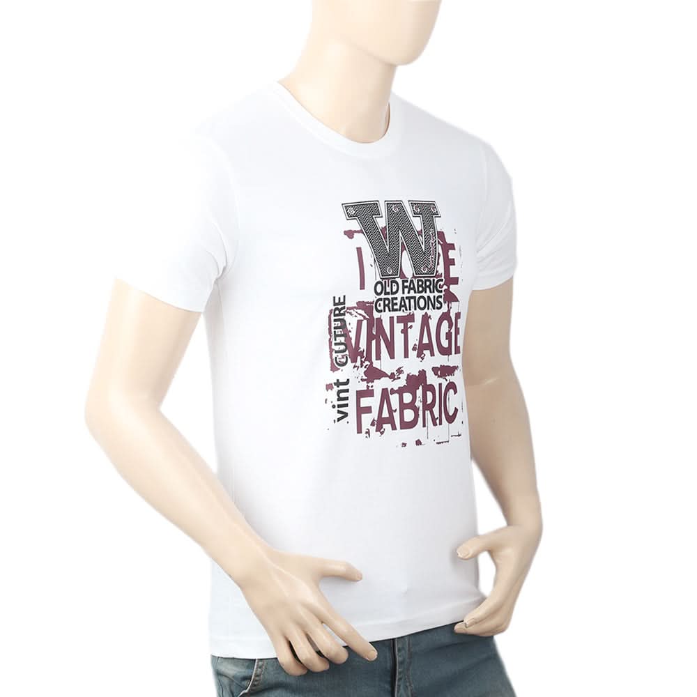 Men's Half Sleeves Round Neck T-Shirt - White, Men, T-Shirts And Polos, Chase Value, Chase Value