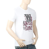 Men's Half Sleeves Round Neck T-Shirt - White, Men, T-Shirts And Polos, Chase Value, Chase Value