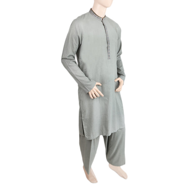 Men's Mashriq Embroidered Kurta Shalwar Suit - Green, Men, Shalwar Kameez, Chase Value, Chase Value