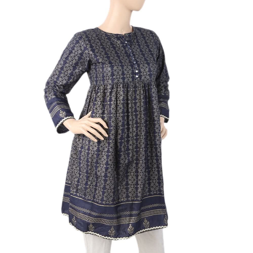 Women's Kurti - Navy Blue, Women, Ready Kurtis, Chase Value, Chase Value