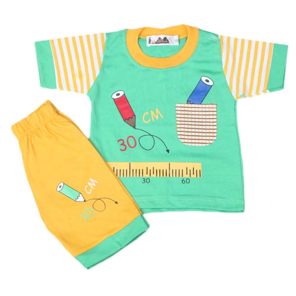 Boys Half Sleeves Suit 4542 - Green, Kids, Boys Sets And Suits, Chase Value, Chase Value