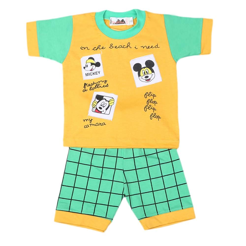 Boys Half Sleeves Suit -Yellow, Kids, Boys Sets And Suits, Chase Value, Chase Value