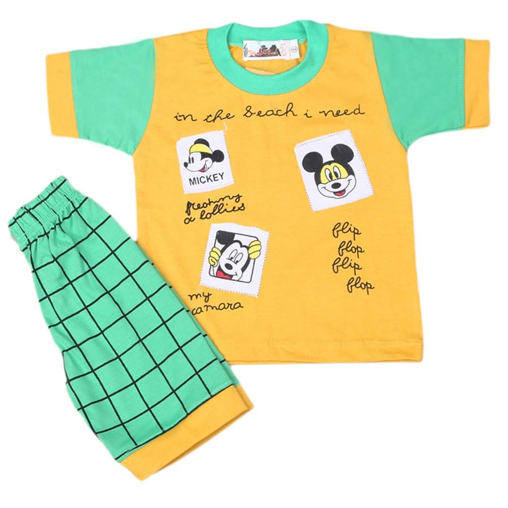 Boys Half Sleeves Suit -Yellow, Kids, Boys Sets And Suits, Chase Value, Chase Value