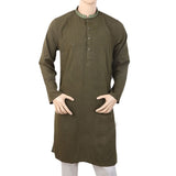 Men's Slim Fit Embroidered Kurta - Green, Men, Kurtas, Chase Value, Chase Value