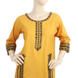 Women's Embroidered 3Pcs Stitched Shalwar Suit - Mustard, Women, Shalwar Suits, Chase Value, Chase Value