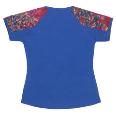 Girls Half Sleeve Fancy T-Shirt - Blue - test-store-for-chase-value