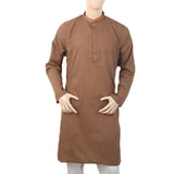 Men's Slim Fit Embroidered Kurta - Brown, Men, Kurtas, Chase Value, Chase Value