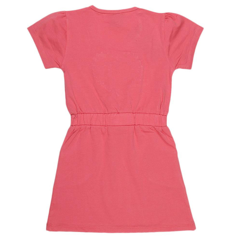 Girls Half Sleeve Long T-Shirt - Pink - test-store-for-chase-value