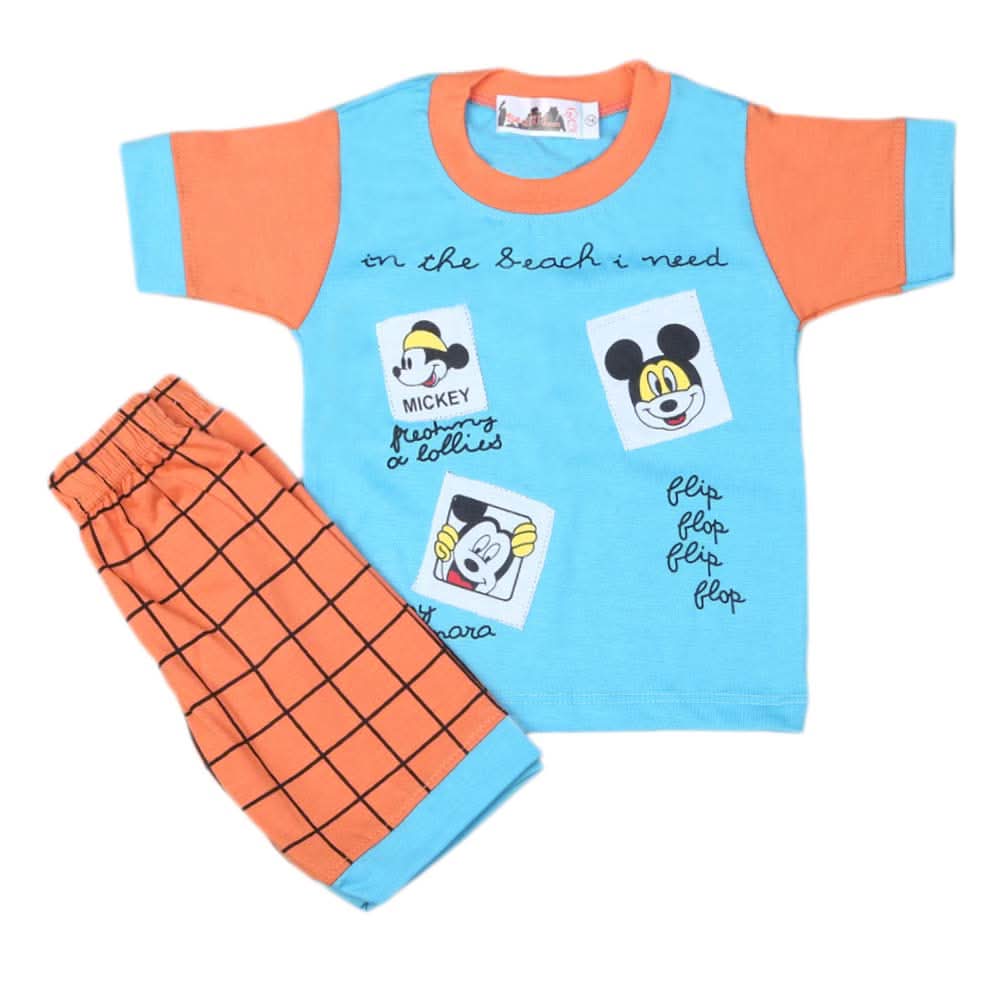 Boys Half Sleeves Suit - Blue, Kids, Boys Sets And Suits, Chase Value, Chase Value