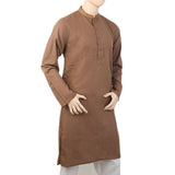 Men's Slim Fit Embroidered Kurta - Brown, Men, Kurtas, Chase Value, Chase Value