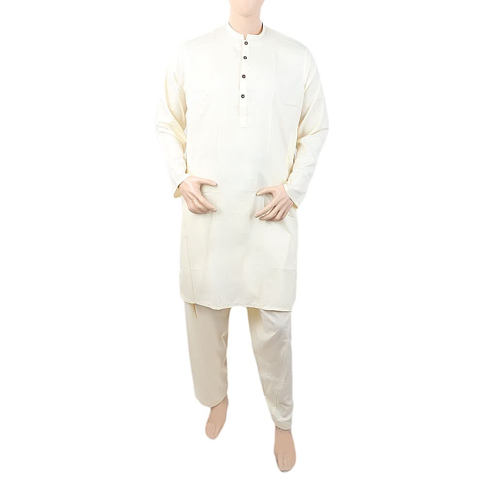 Men's Slim Fit Shalwar Suit - Cream, Men, Shalwar Kameez, Chase Value, Chase Value