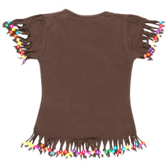 Girls Half Sleeve Heart T-Shirt - Brown - test-store-for-chase-value