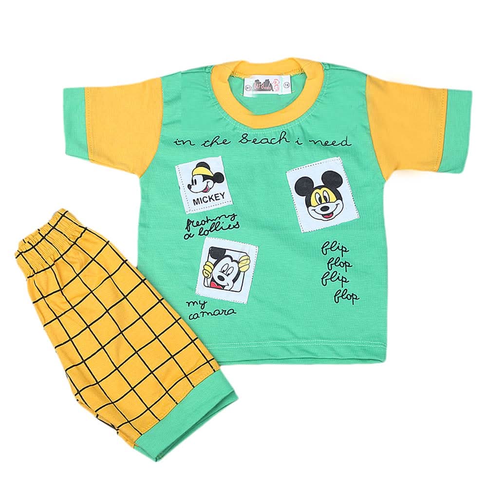 Boys Half Sleeves Suit - Green, Kids, Boys Sets And Suits, Chase Value, Chase Value