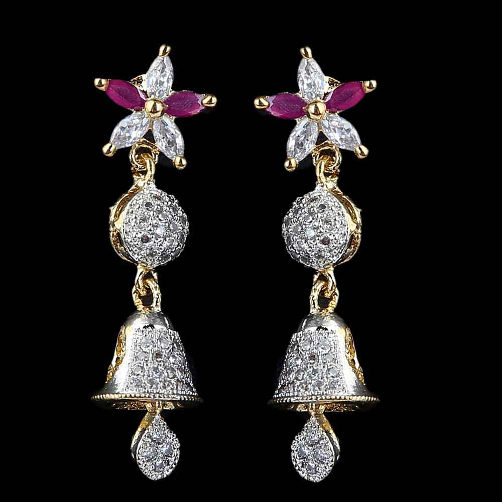 Women's Jhumki - Golden & Red, Women, Earrings & Tops, Chase Value, Chase Value