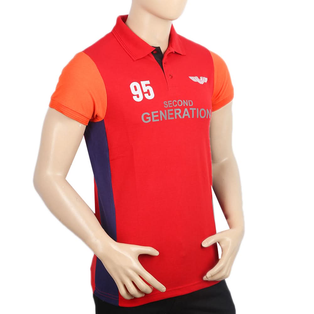 Weekly Offer - Men's Half Sleeves Polo T-Shirt - Red, Men, T-Shirts And Polos, Chase Value, Chase Value