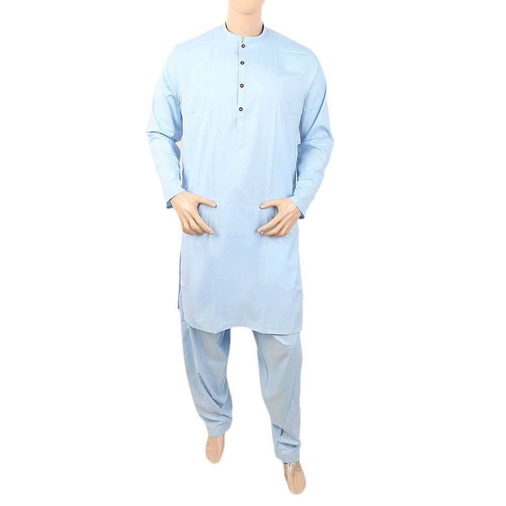Men's Slim Fit Shalwar Suit - Blue, Men, Shalwar Kameez, Chase Value, Chase Value