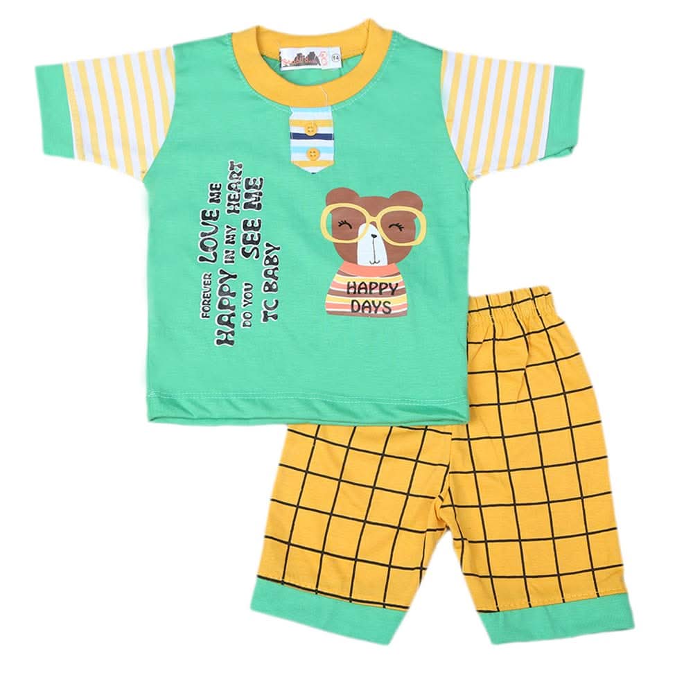 Boys Half Sleeves Suit 4546 - Green, Kids, Boys Sets And Suits, Chase Value, Chase Value