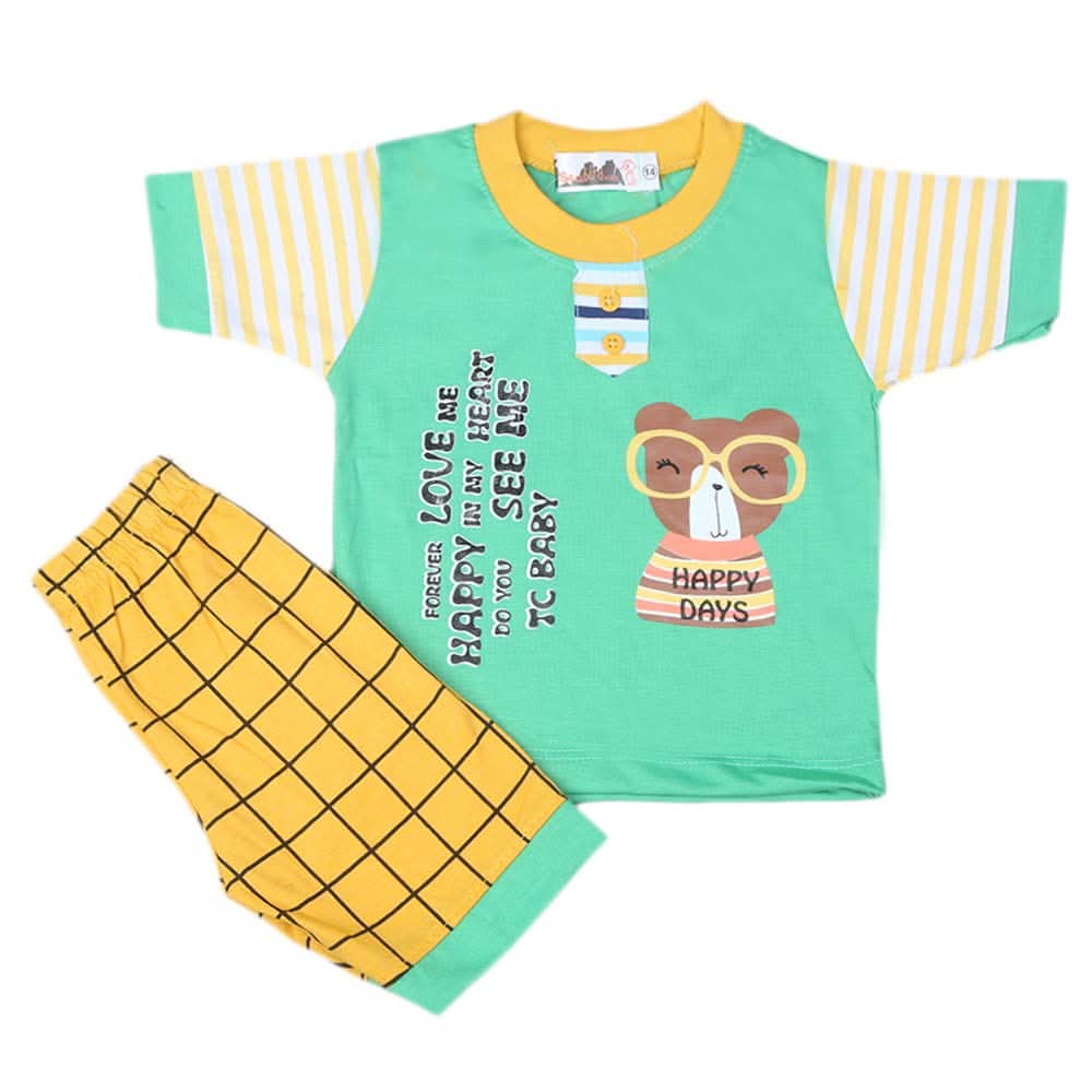 Boys Half Sleeves Suit 4546 - Green, Kids, Boys Sets And Suits, Chase Value, Chase Value