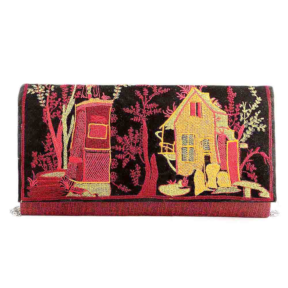 Women's Embroidered Clutch (9035) - Maroon, Women, Clutches, Chase Value, Chase Value