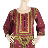 Women's Embroidered 3Pcs Stitched Shalwar Suit - Maroon, Women, Shalwar Suits, Chase Value, Chase Value