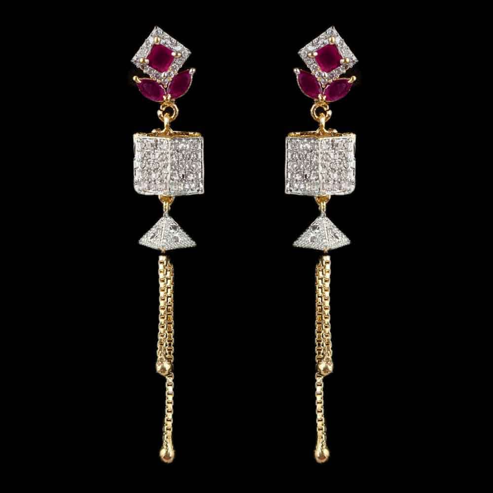 Women's Jhumki - Golden & Red, Women, Earrings & Tops, Chase Value, Chase Value