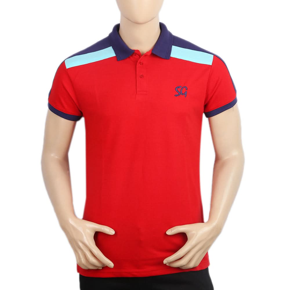 Weekly Offer - Men's Half Sleeves Polo T-Shirt - Red, Men, T-Shirts And Polos, Chase Value, Chase Value
