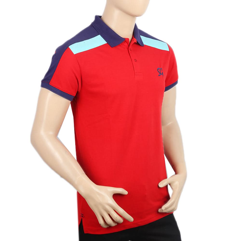 Weekly Offer - Men's Half Sleeves Polo T-Shirt - Red, Men, T-Shirts And Polos, Chase Value, Chase Value